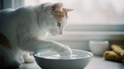 chat tape eau patte boire vétérinaire